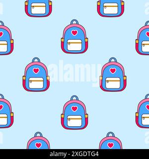 School bag. Vector seamless pattern. Stock Vector