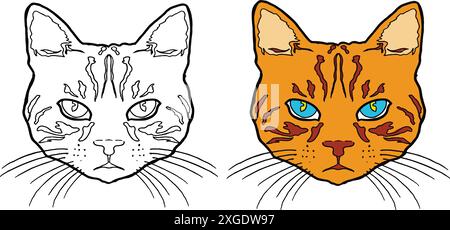 Cute cat head mascot vector illustration Stock Vector