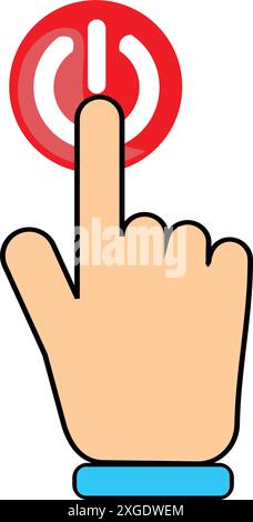 Hand with pointing index finger isolated vector icon. Touch, point or click hand gesture clipart element. Pointer cursor sign Stock Vector