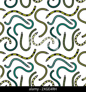 Cartoon pencil seamless school pattern for wrapping paper and fabrics and linens and kids clothes print and kindergarten accessories and notebooks. Hi Stock Photo