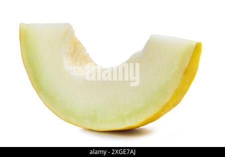 cut of fresh ripe melon isolated on white background Stock Photo