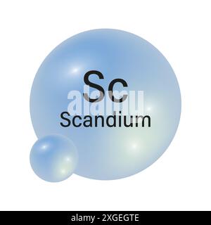 Scandium metal element symbol icon. Periodic table scandium element ...