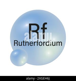 Rf Rutherfordium Transition metal Chemical Element vector illustration ...