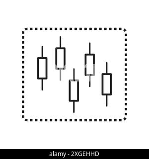 Candlestick chart icon. Financial analysis. Stock market data. Vector illustration. Stock Vector