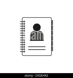 Contact book icon. Personal information symbol. Simple black outline. Vector illustration. Stock Vector