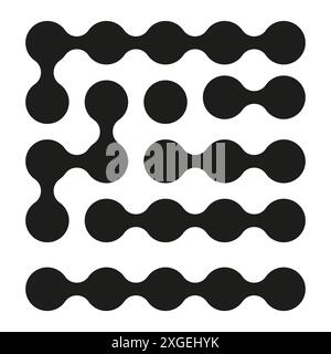 Abstract geometric pattern. Black connected circles. Modern minimalist design. Vector illustration. Stock Vector