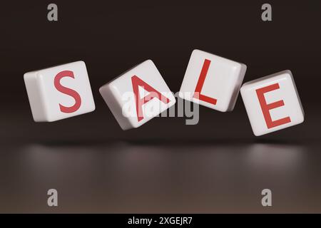 White dice with the text Sale. 3d illustration. Stock Photo