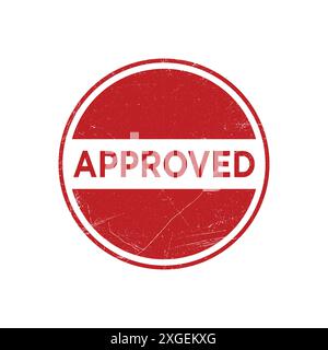 approved rubber stamp icon vector design template in white background Stock Vector