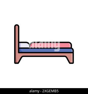 bed icon vector design template in white background Stock Vector
