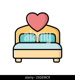 bed icon vector design template in white background Stock Vector