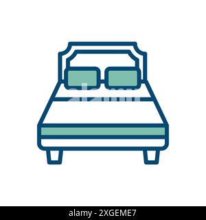 bed icon vector design template in white background Stock Vector