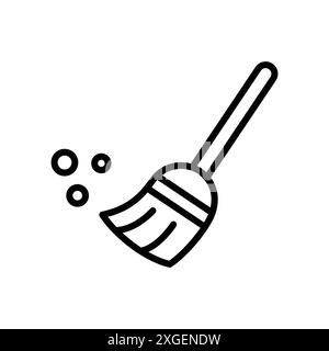 broom icon vector design template in white background Stock Vector