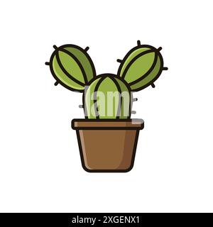 cactus icon vector design template in white background Stock Vector
