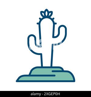 cactus icon vector design template in white background Stock Vector