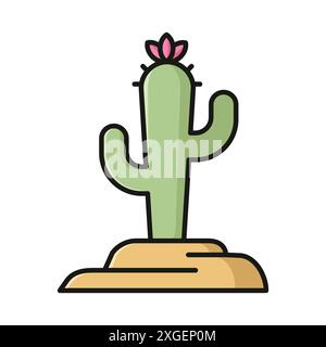 cactus icon vector design template in white background Stock Vector