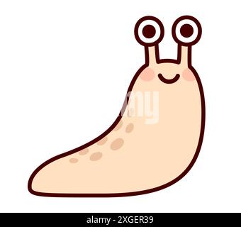 Cute cartoon slug drawing. Simple hand drawn doodle, vector illustration. Stock Vector