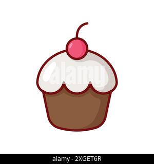 cup cake icon vector design template in white background Stock Vector