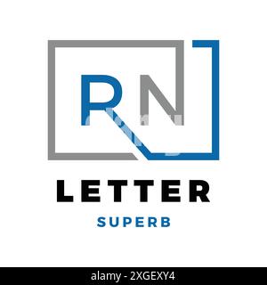 Initial Letter RN Icon Logo Design Template Stock Vector