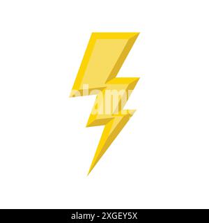 lightning bolt icon vector design template in white background Stock Vector