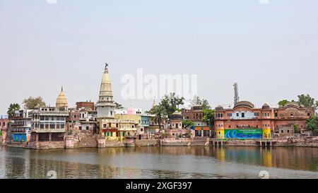 Beautiful Mansi Ganga lake ghats, Govardhan, Mathura, Uttar Pradesh