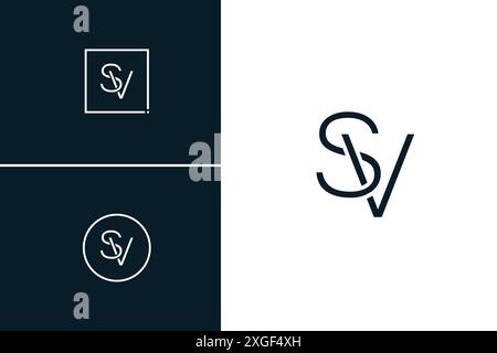 Initial SV Vector Logo - Elegant Monogram Template for letter S and V for your Business Stock Vector