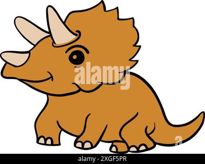 Cute and funny dinosaurs in cartoon style Stock Vector