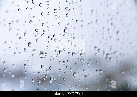 Rain drops on window glasses texture background Stock Photo