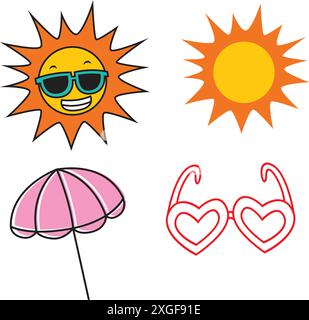 set of summer vacation vector elements Stock Vector