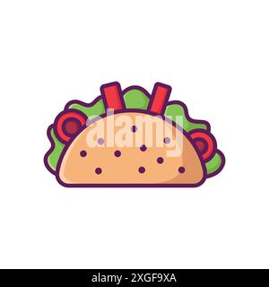 taco icon vector design template in white background Stock Vector