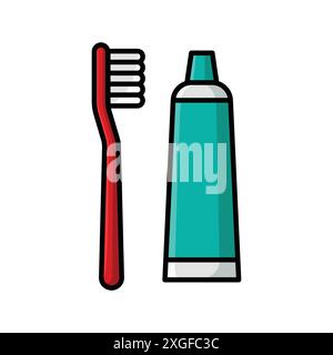 toothbrush icon vector design template in white background Stock Vector