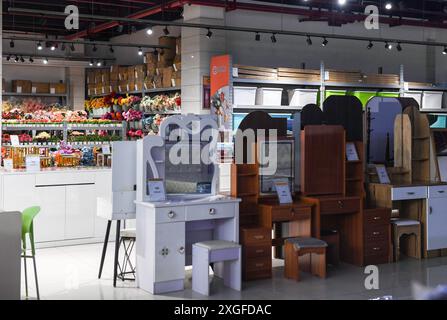 Athi River. 17th May, 2024. This photo taken on May 17, 2024 shows an interior view of the Coloho Mall in the industrial town of Athi River, Kenya. TO GO WITH 'Feature: Chinese firm helps transform Kenya's construction sector through precast technology' Credit: Li Yahui/Xinhua/Alamy Live News Stock Photo