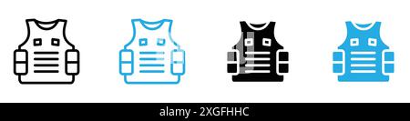 Bulletproof vest icon vector logo set collection for web app ui Stock Vector