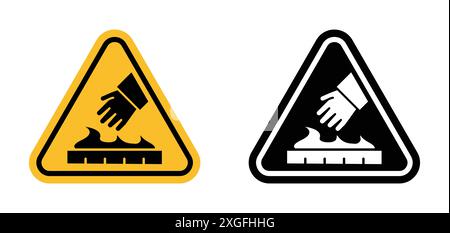 Caution hot surface sign vector logo set collection for web app ui Stock Vector