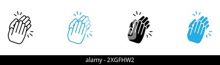 Clapping hands icon vector logo set collection for web app ui Stock Vector