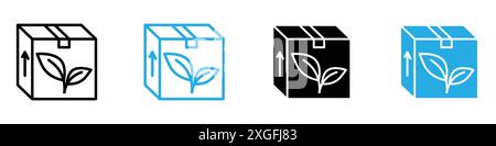 Eco packaging icon vector logo set collection for web app ui Stock Vector