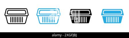 Aluminum foil food container icon vector logo set collection for web app ui Stock Vector