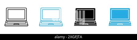 Laptop icon vector logo set collection for web app ui Stock Vector