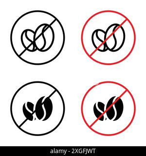 Caffeine free icon vector logo set collection for web app ui Stock Vector