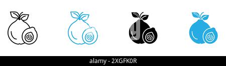 Guava icon vector logo set collection for web app ui Stock Vector