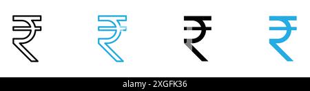 Indian rupee icon vector logo set collection for web app ui Stock Vector
