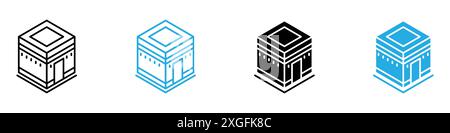 Kaaba icon vector logo set collection for web app ui Stock Vector