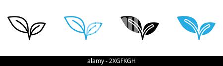 Leafs icon vector logo set collection for web app ui Stock Vector