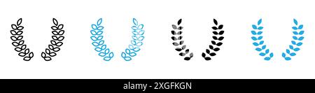 Laurel wreath icon vector logo set collection for web app ui Stock Vector