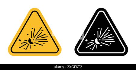 Explosive materials hazard sign vector logo set collection for web app ui Stock Vector