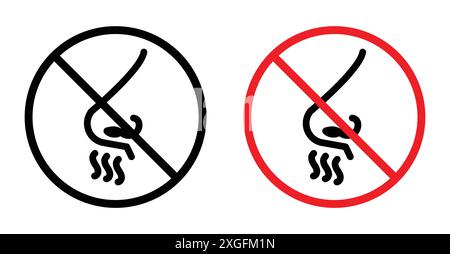 No smell sign vector logo set collection for web app ui Stock Vector
