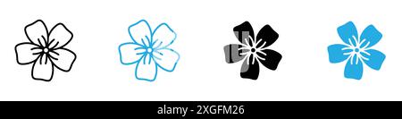 Flax flower icon vector logo set collection for web app ui Stock Vector