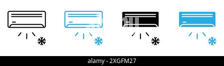 Air conditioner icon vector logo set collection for web app ui Stock Vector
