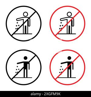 Do not litter sign vector logo set collection for web app ui Stock Vector