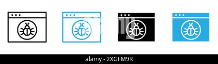 Bug icon vector logo set collection for web app ui Stock Vector