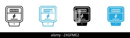 electric meter icon vector logo set collection for web app ui Stock Vector
